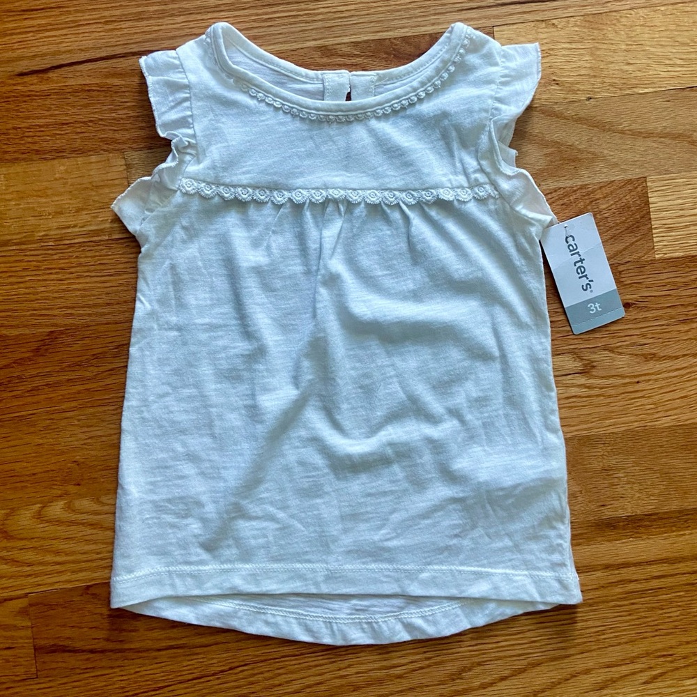NWT white ruffle sleeve top
